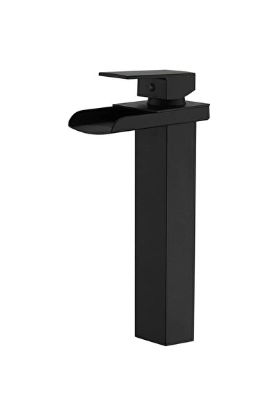 STARSTAR Matte black bathroom sink faucet with waterfall spout and water supp...
