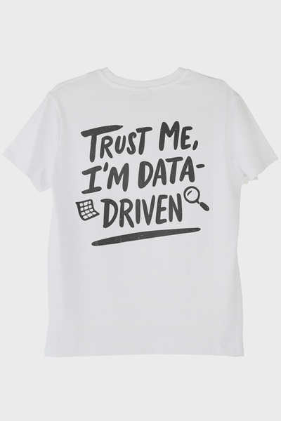 lofux Minimalist'I'M Data-Driven' White T-Shirt for Data Analysis Lovers