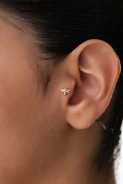 YAVUZ KUYUMCULUK 14 Ayar Altın Taşlı Arı Tragus Piercing