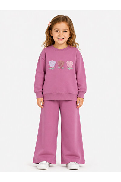 MİNOLES KIDS 2 Ip Seasonal and Winter Cotton Suit with Embroidery for Girls, ...