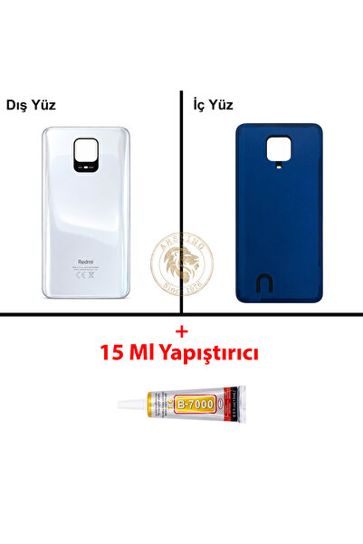 ARSKİNG Yapıştırıcı Redmi Note 9 Pro Beyaz Yapıştırıcı Arka Pil Kapağı Batary...