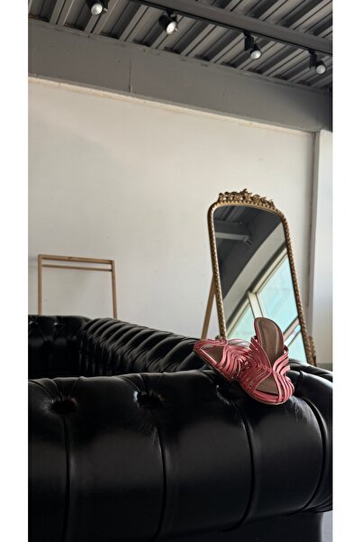 Eataly Shoes Satin Salmon Thin Heeled Slippers
