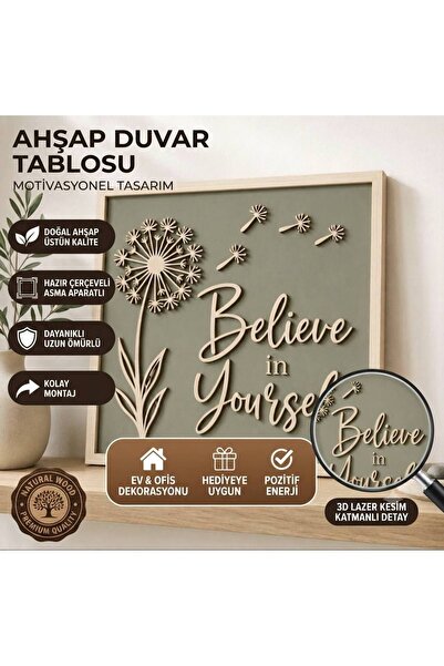 ROKH Doğal Ahşap Duvar Tablosu 3D Lazer Kesim Hediyelik Ev Dekoratif Hediyesi...
