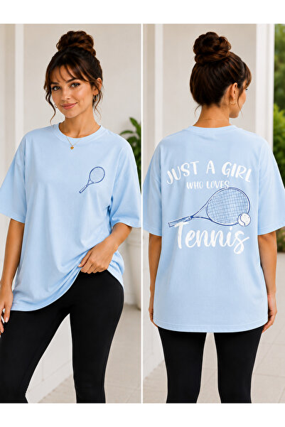 VODEXA Unisex Oversize Tennis Printed T-Shirt 100% Cotton Tennis Themed Comfo...
