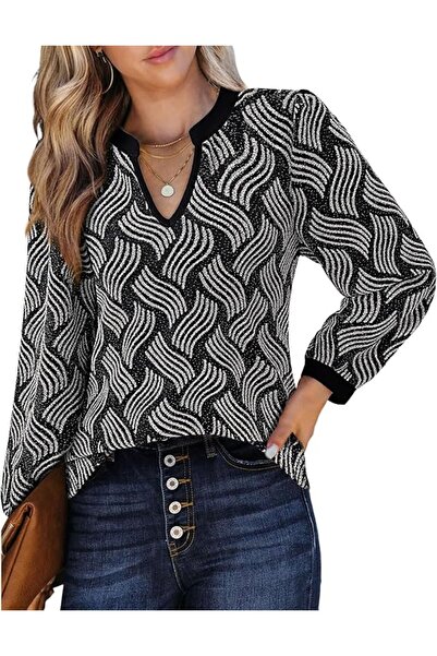 Dotail Cerrlop Elegant Women's Blouse, Openwork Embroidery, Sequins, Polyeste...