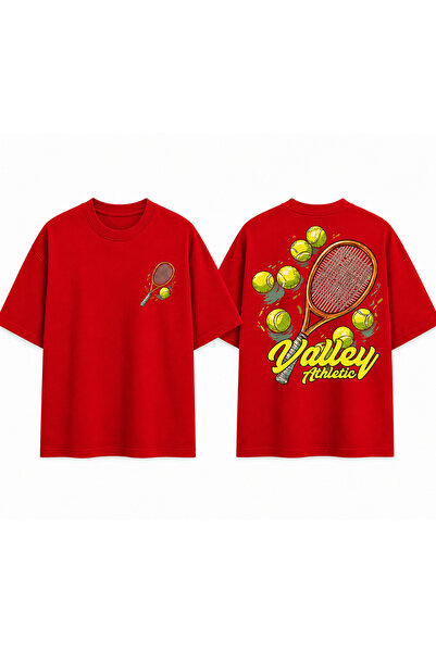 VODEXA Unisex Oversize Tennis Printed T-Shirt 100% Cotton Tennis Themed Comfo...