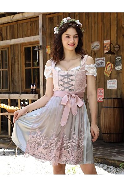 Dotail Traditional Bavarian Dress, Dirndl, midi length, size L, bust 97 cm, w...