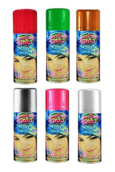 PARTYFUN PARTY FUN 6-Piece Colour Spray For Party Multicolour