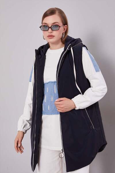 Levidor Navy Blue Inflatable Vest with Hat