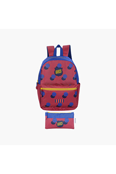 FC BARCELONA Football 2-Piece School Backpack Set for Boys 13+ Years with Pen...