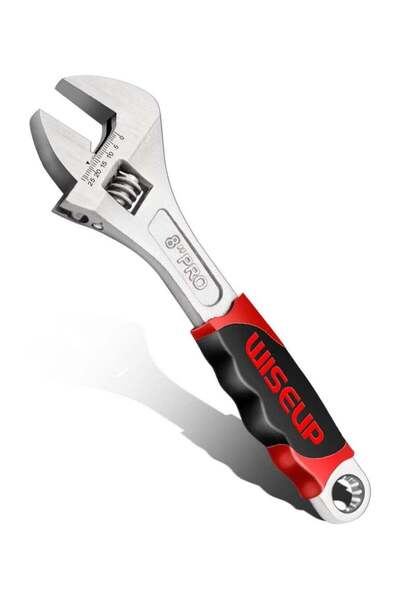 WISEUP Professional Adjustable Wrench 12 Inch Cr-V Forged Industrial Grade Ha...