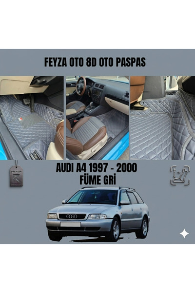 FEYZA OTO Audi A4 1994 - 2000 8D Premium Anti-Slip Base Car-Specific Leather ...
