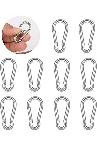 Generic 10 PCS Stainless Steel M4 1.57 Inch Heavy Duty Carabiner Clip Spring-...