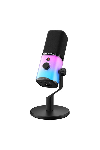 MAONO Microfon RGB Pd100X pentru PC, laptop, streaming, podcasturi, cu ilumin...