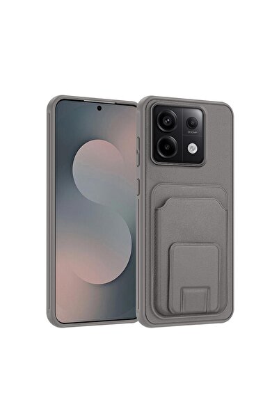 Zebana Xiaomi Redmi Note 13 Pro 5G Uyumlu Kılıf FlexStand Kartlıklı Silikon K...