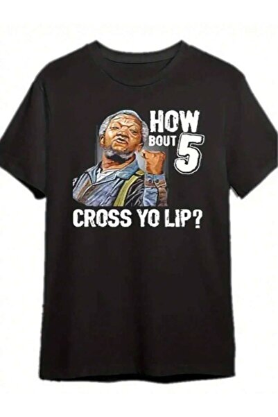 26LIK Men'S Women'S 100% Funny "How Bout 5 Cross You Lip?" Graphic T-Shirt Bl...