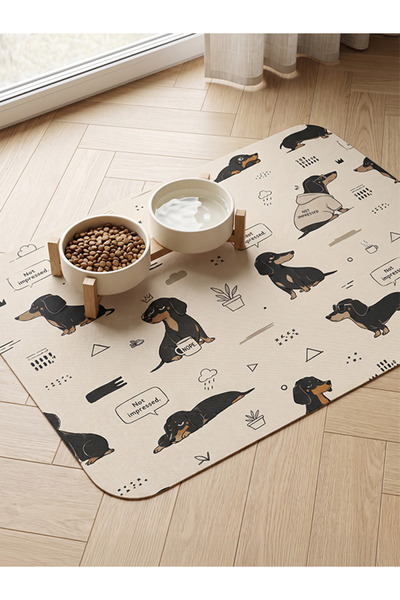 MİHAVLA Kedi Mama Önü Paspası, Kedi Tuvalet Önü Paspası, Kedi Desenli Paspas,...
