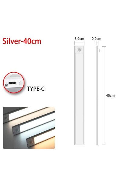 Choice1 Silver 40CM 3color in one Lamp LED Motion Sensor Light Night Light Wi...