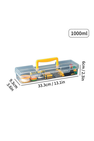 Choice1 Yellow 1L Transparent Handheld Toolbox Portable Large Capacity Thicke...