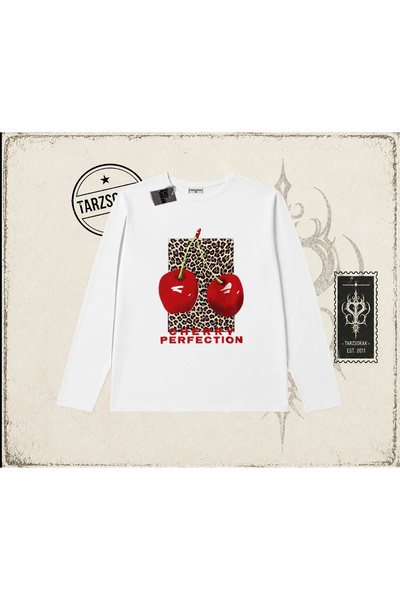Tarzsokak Ženska majica Cherry Perfection Leopard s okruglim izrezom i dugim ...