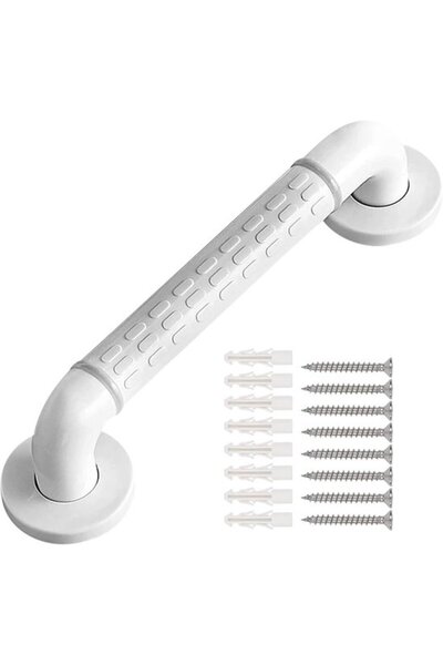 Morvena Picks Bară de sprijin pentru baie din nailon și oțel inoxidabil anti-...