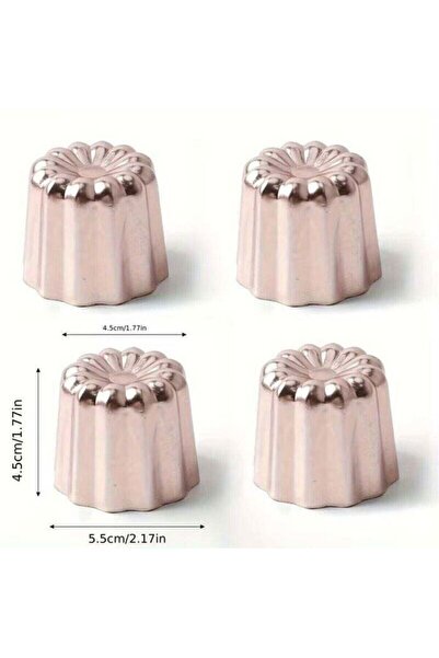 STARSTAR set of 4 aluminum canelé molds, 45 mm in diameter, traditional pastr...