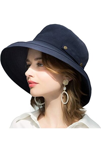 STARSTAR Fisherman's Sun Hat Women's Foldable Summer UV Protection Dark Blue