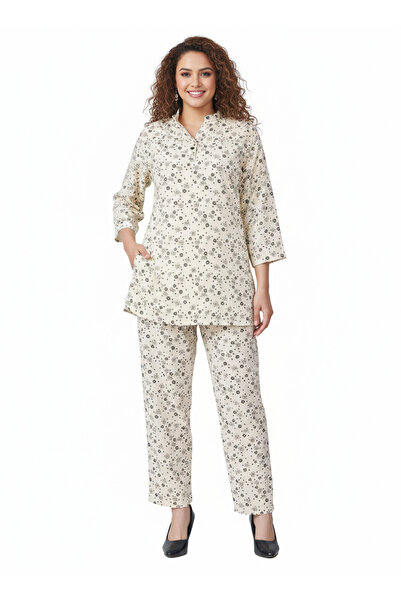 RIZQE Opal Bloom Printed Kurti Co-ord Set Imported Chiffon | Rizqé by Zadine ...
