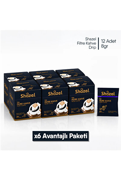 Shazel فلتر قهوة بالتنقيط |   كلاسيكي |   8 جرام × 12 قطعة |   6 علب