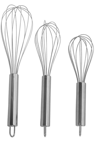 STARSTAR 3pc Stainless Steel Kitchen Whisk Set (8, 10 & 12 Inch) Dishwasher S...
