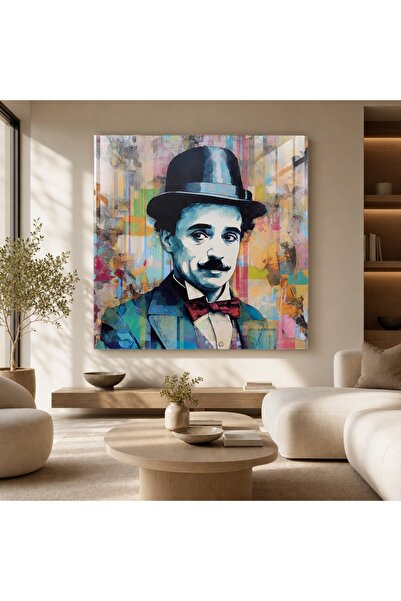 idora Modern Charlie Chaplin Glass Painting |   Modern Wall Art, Uv Printing,...