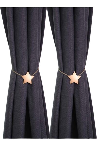 STARSTAR Two-piece set of five-pointed star metal curtain magnetic snap tieba...