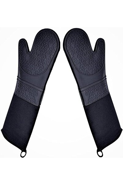 STARSTAR Extra-long professional silicone heat-resistant gloves with quilted ...