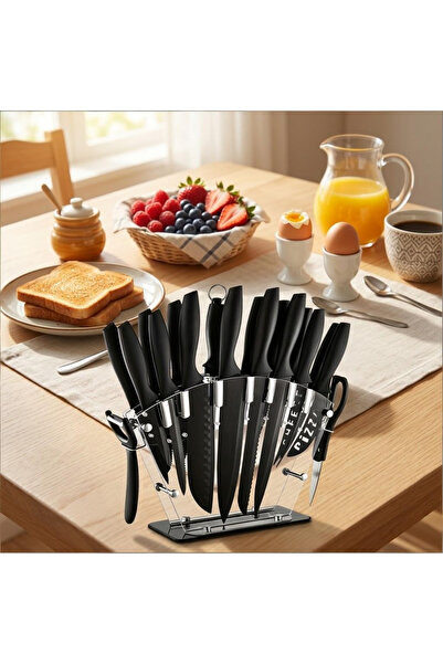 Klyte Kitchen Knife Set 19 Piece with Block, Professional Chef Knife, Steak K...