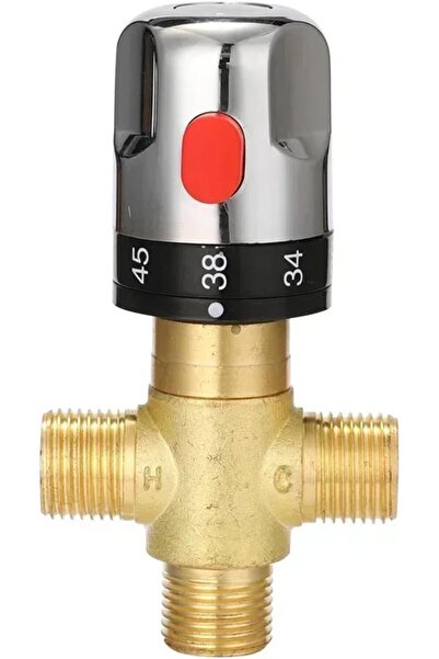 STARSTAR Brass External Thread Thermostatic Mixing Valve G1/2 DN15 Hot and Co...