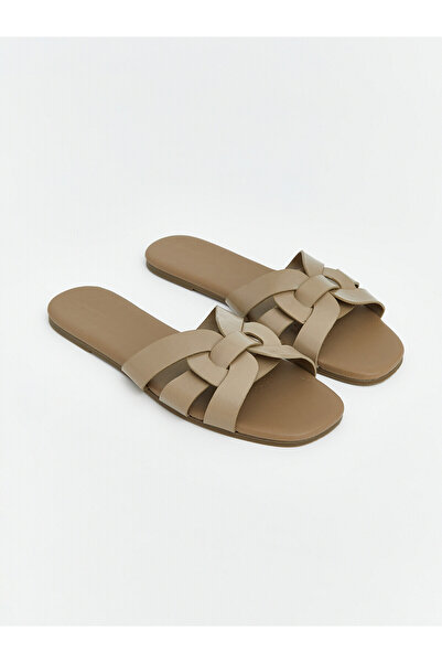 LC Waikiki Nevavm Women's Slippers with Knitted Band Detail