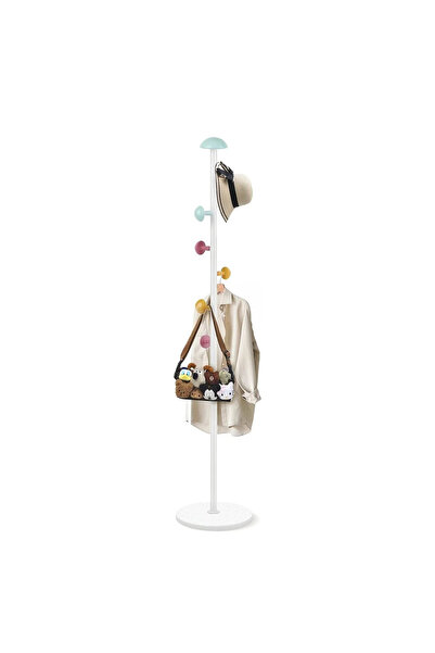 Klyte Freestanding Coat Rack with Colorful Hooks for Families and Kids, Heavy...