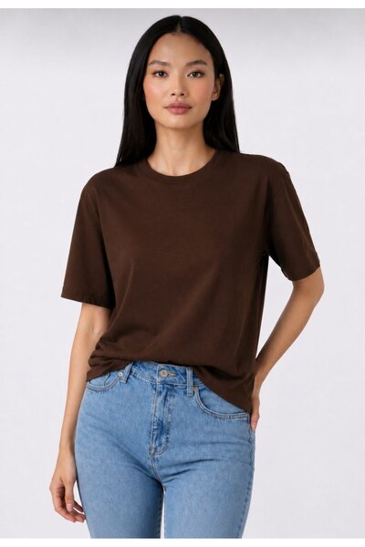 Maison La Femme Unprinted Basic Cotton Oversize T-Shirt