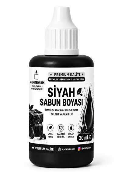 MUMTEDARİK Siyah Sıvı Sabun Boyası 30 ml