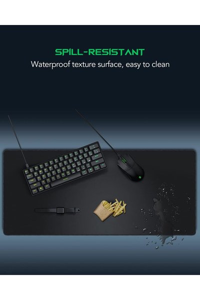 Black Shark Mousepad de gaming / Covoraș de birou extins Manta P3 (BS-P3), 90x40 cm, grosime 4 mm, suprafață texturată rezistentă la lichide, bază de cauciuc antiderapantă, margini cusute, Negru