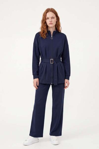 HAKKE Soft Draped Fabric Knitted Bottom - Top Set