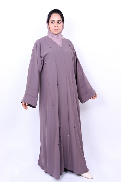 Izzah Bella Color Abaya with beaded and striped embroidery