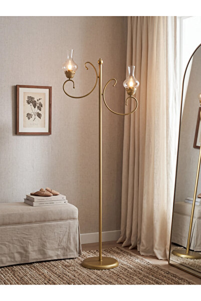 EDESİNG Aplik Lambader Eskitme Gold (Ampul Hediyeli)