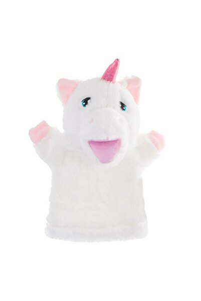 BAMI NETWORK Figurina plus Unicorn Alb Roz 30cm pentru teatru de papusi