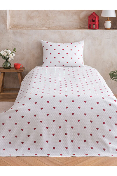LC Waikiki Two Mt Shop Quality Heart Patterned Single Pique Set