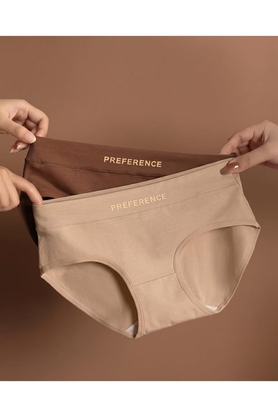 Future Fit Women's pure cotton underwear, antibacterial, mid-waist, breathable, comfortable, briefs for summer (UAE/KSA, Alpha, XL, Regular, Regular, 3, Caramel Mood)
