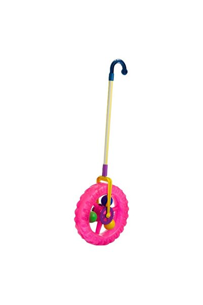 BAMI NETWORK Roata de impins cu bile colorate plastic fucsia 24x74cm copii