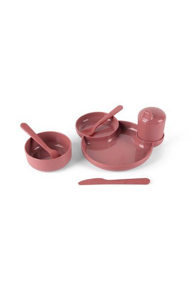 DANTOY Set de veselă micuț, bio, roșu