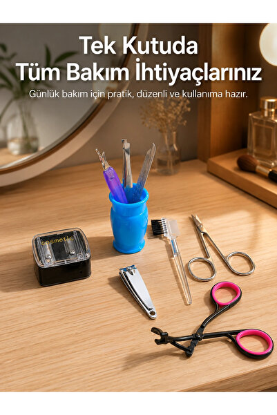 Hobibahçem Mey Import ®   Home Type Manicure Set Tweezers Nail Clippers Eyebr...