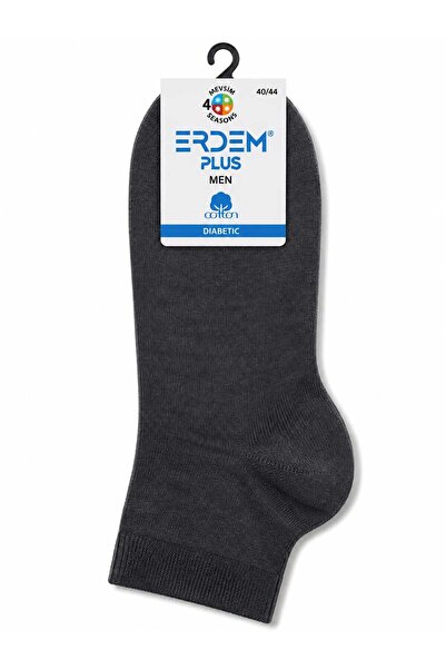 BAMBU COTTON PAMUKLU DİKİŞSİZ LASTİKSİZ DİYABETİK ÇORAP ERKEK GRİ